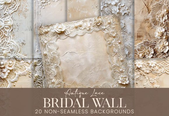 Antique Lace Pearls Plaster Grunge Wall