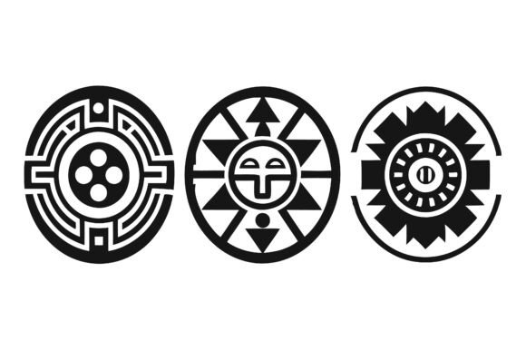 Aztec Icon Silhouette Vector Bundle