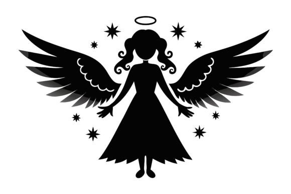 Christmas Angel Black Silhouette: A Timeless Design for Modern Creatives