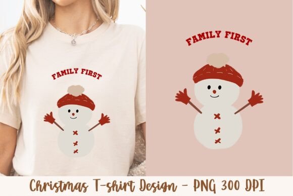 Family First Snowman 2: A Unique Christmas Graphic for T-Shirt Designs and More
