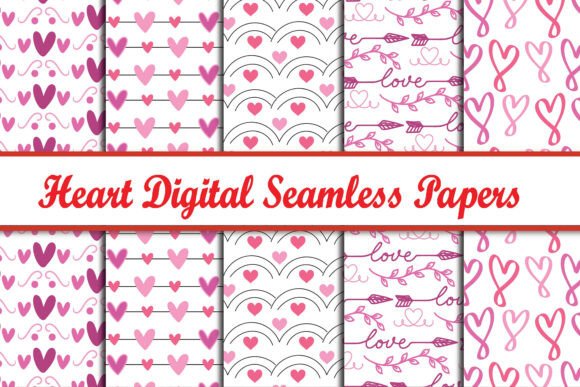 Heart Digital Seamless Papers Bundle