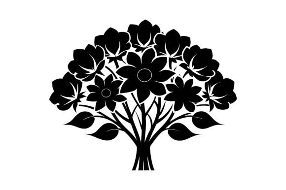 Jaba Flower Bouquet Silhouette: A Modern Design Element for Creative Projects