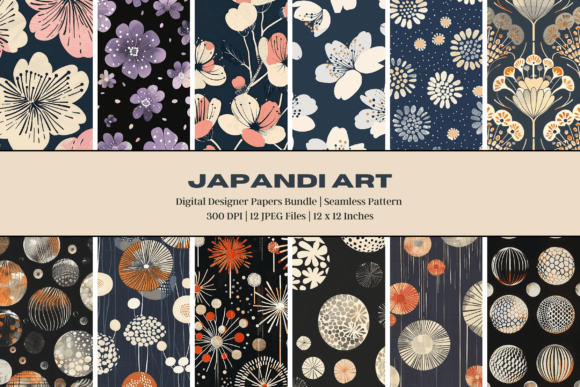 Japandi Art Digital Paper: A Versatile Design Element for Creative Projects