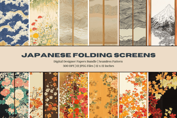 Japanese Folding Screens Digital Paper: A Versatile Design Asset