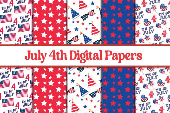 July 4th USA Patriotic Digital Papers: A Versatile Resource for Creative Projects