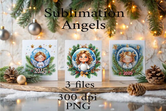 New Year Angels Sublimation PNG